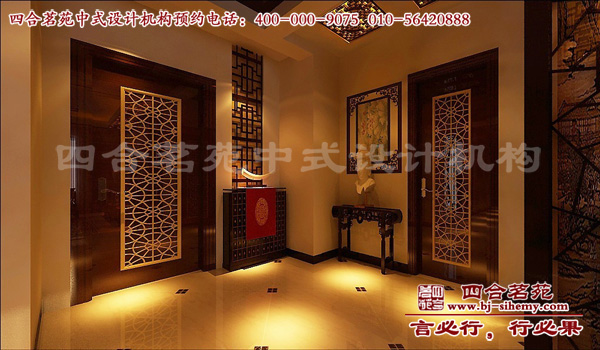 別墅玄關(guān)圖 簡約中式風(fēng)格別墅裝修設(shè)計中,整體都呈現(xiàn)了簡約的風(fēng)格