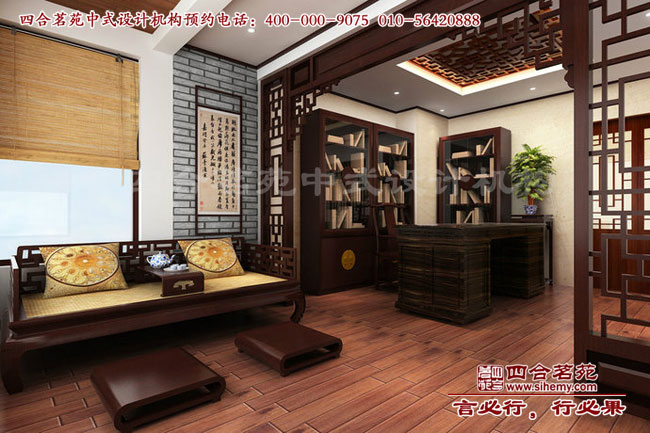別墅書房設計效果圖 藝術性和美學兼具的中式別墅設計