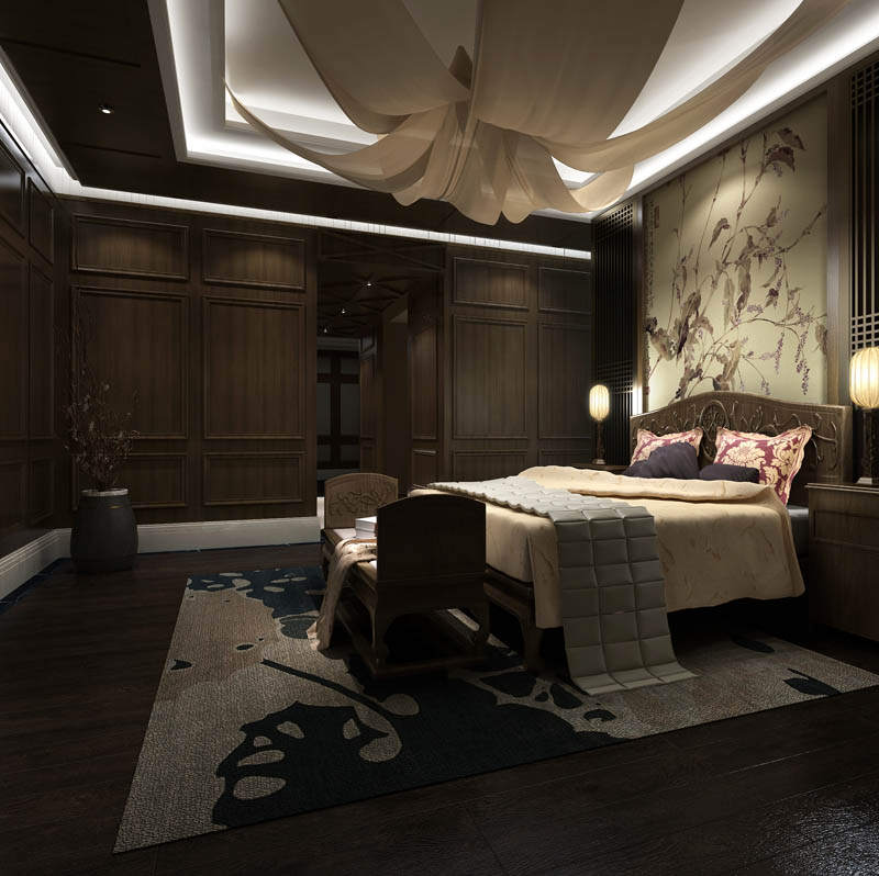 經(jīng)典帷帳設計感一玄纁緋色充分體現(xiàn)了濃濃古韻 私人別墅設計感受經(jīng)典至臻品味